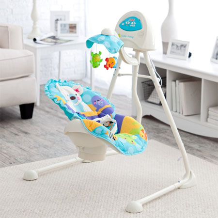 Child Swing on Blue Sky Cradle Baby Swing Can Turn Your Nursery Into A Little Piece