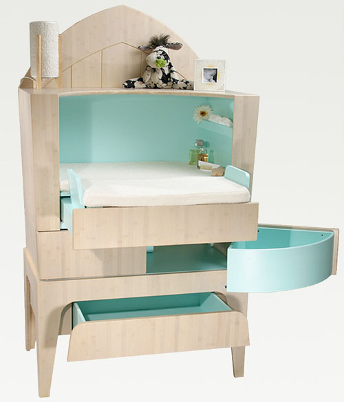 Modern Kids Furniture Nappy Changing Commode from Castor & Chouca