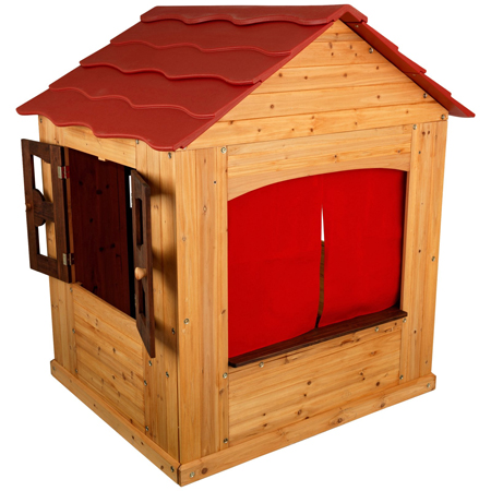 Playhouses On Stilts. red roof outdoor playhouse