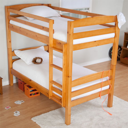 Twin  Rails Kids on Twin Bunk Bed Allows Your Kids To Sleep Close   Plioz