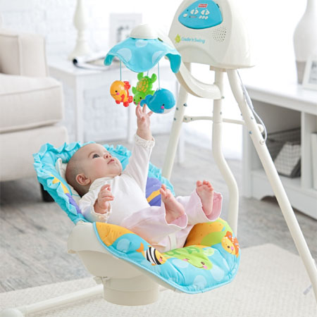 Blue Sky Cradle Baby Swing Can Turn Your Nursery Into A Little Piece Of Sky