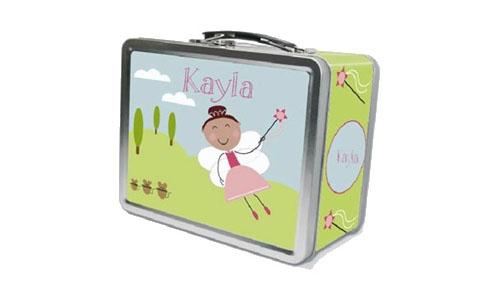 Brown Hair Fairy Personalized Lunch Box by Pink Taffy Designs