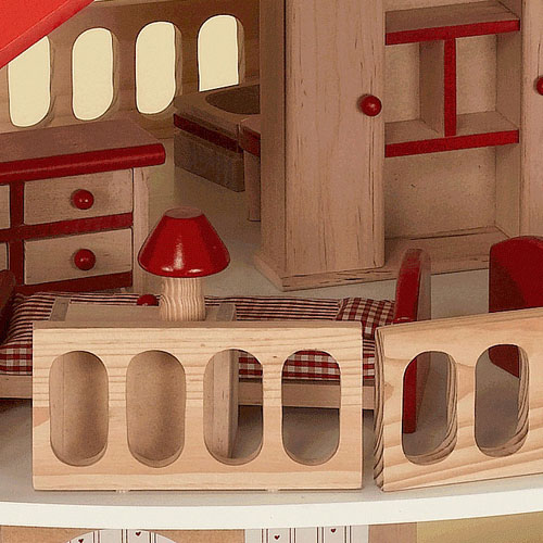 Gift Mark Wood Dollhouse Kit with Furniture