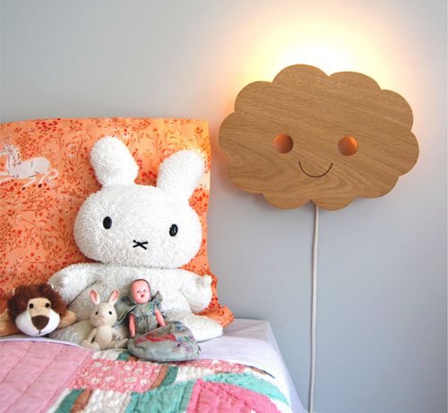Cute Happy Cloud Lamp is Handcrafted for Children Bedroom by Studio Zoethout