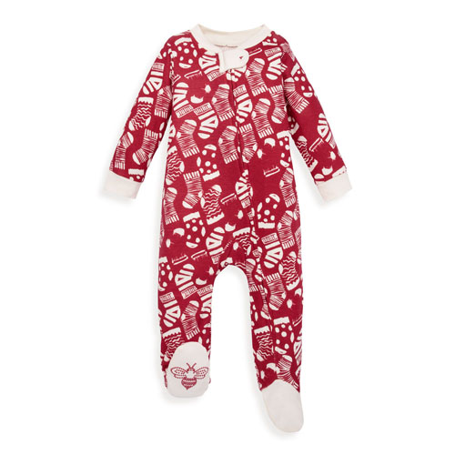 Cute Red Holiday Stockings Organic Sleep & Play Pajamas for Your Little Angel