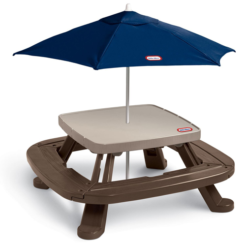 Fold 'n Store Picnic Table with Market Umbrella by Little Tikes