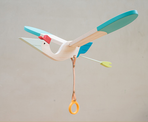 Eguchi Toys Bird Mobile - Pelican and Baby Bird for Little Hands