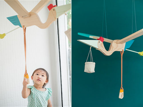 Eguchi Toys Bird Mobile - Pelican and Baby Bird for Little Hands