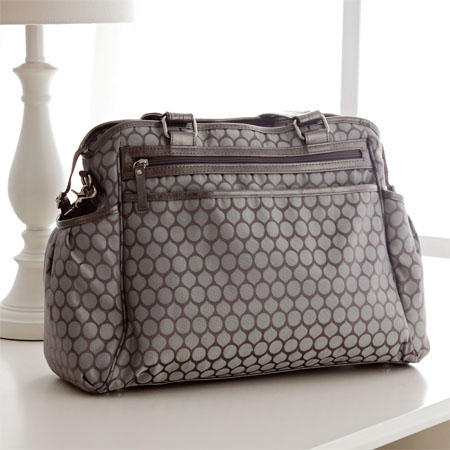 Pewter Dot Decorated Studio Diaper Bag