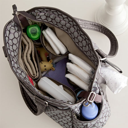 Pewter Dot Decorated Studio Diaper Bag