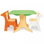 P'kolino Tree Table with Zebra and Giraffe Chairs for Children Playroom