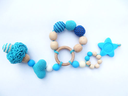 Teething Toy - Crocheted Ring Babywearing by Sister Fox Studio