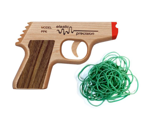 Wooden PPK Rubber Band Gun by ElasticPrecision