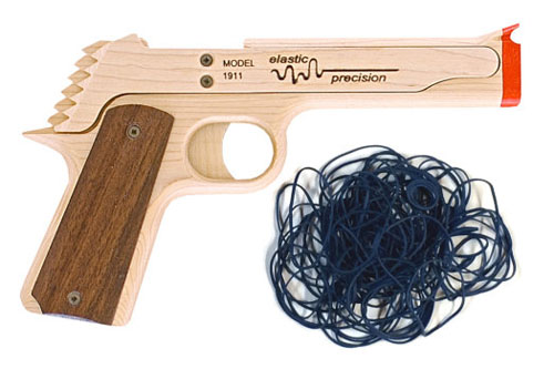 Wooden PPK Rubber Band Gun by ElasticPrecision