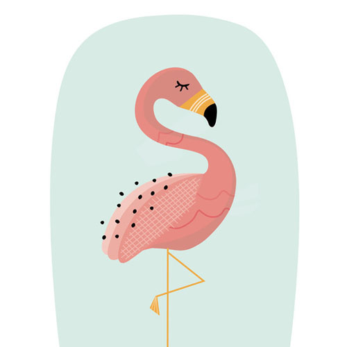 Zen Flamingo by Erica Krystek - Animal Arts for Baby Nursery